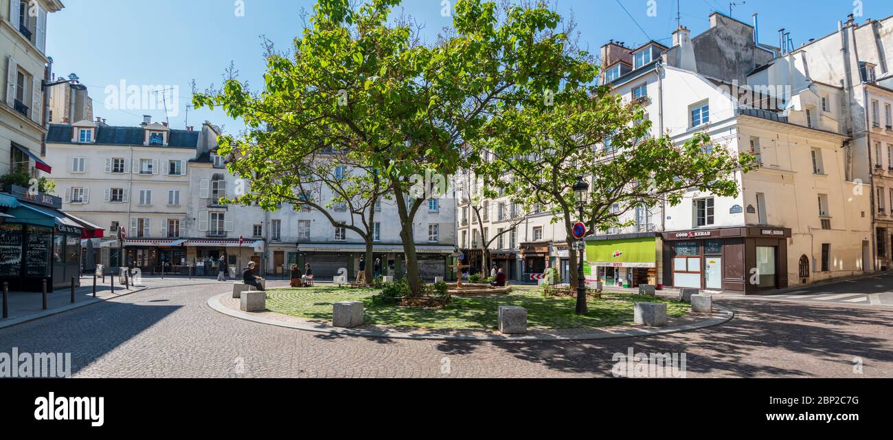 Place de la Contrescarpe square in Paris Stock Photo
