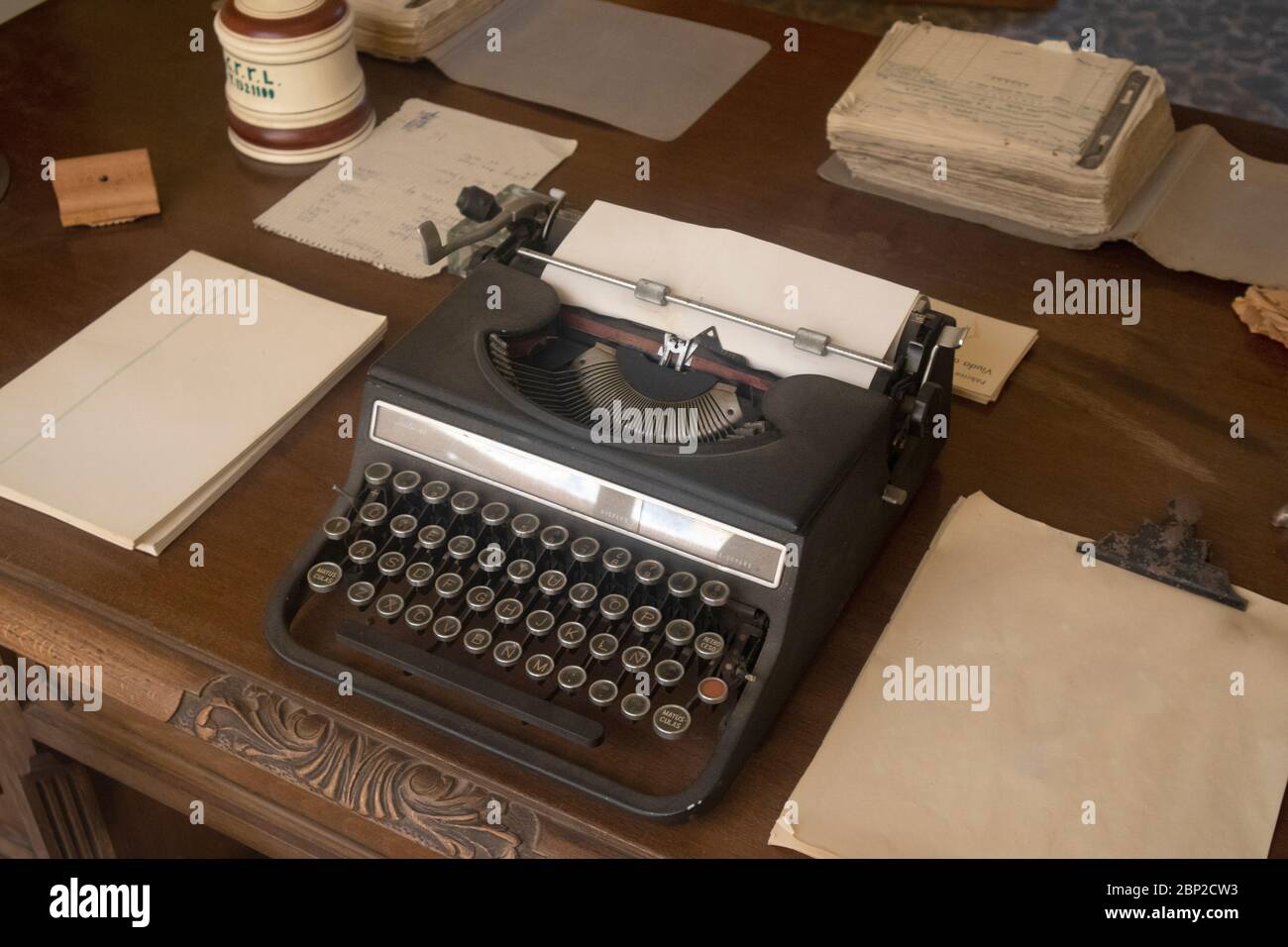 Vintage typewritter on the table Stock Photo