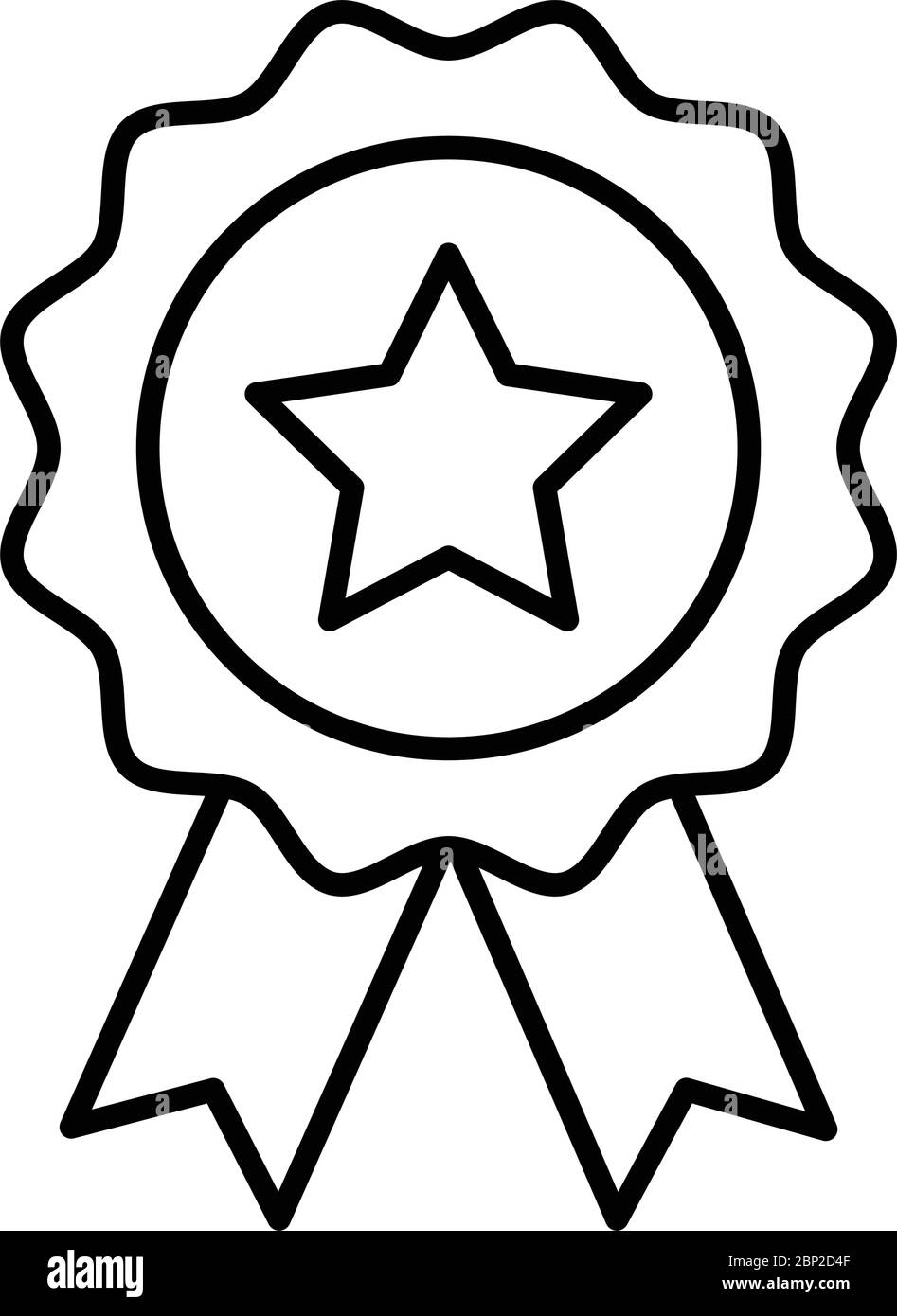 Winner line medal icon award emblem symbol Vector isolated on white