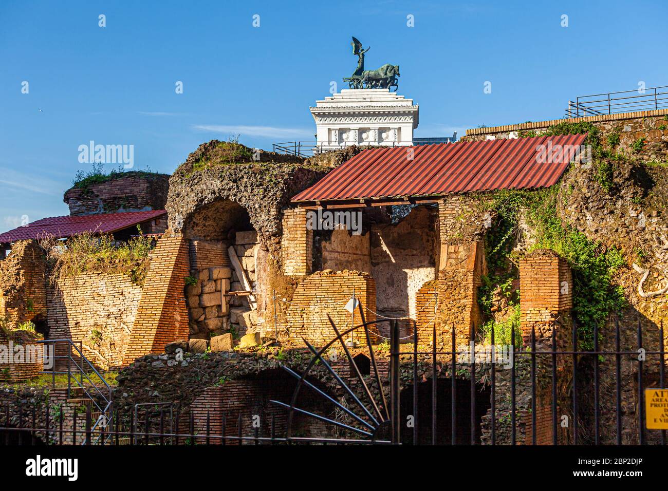 Ruins of the Trajan's Market in Roma, Italy Stock Photo