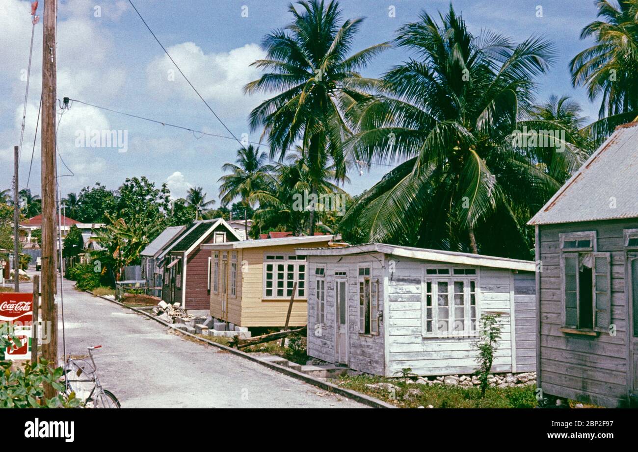 huts, April 02, 1982, Barbados, the Caribbean Stock Photo - Alamy
