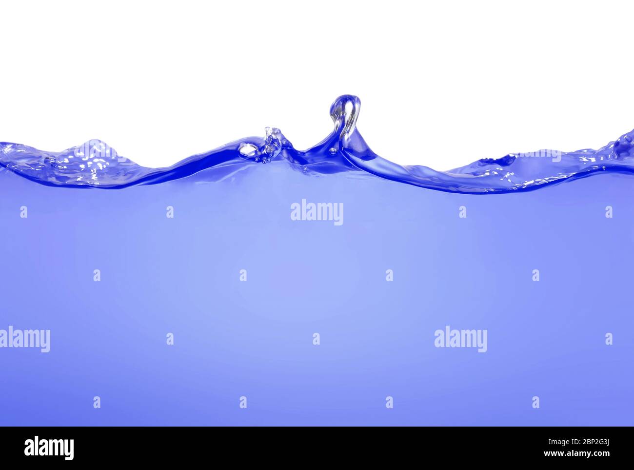 Blue water sloshing in a glass tank Stock Photo