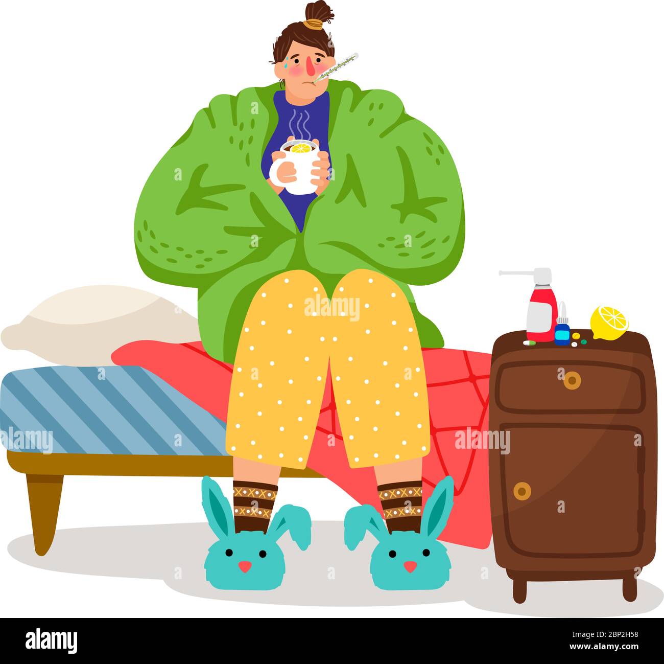 Cartoon ill woman. Sick female person with cold and flu, girl with heat illness, medications and headache vector illustration Stock Vector Image & Art - Alamy Cartoon ill woman. Sick female person with cold and flu, girl with heat illness, medications and headache vector illustration Stock Vector Image & Art - Alamy