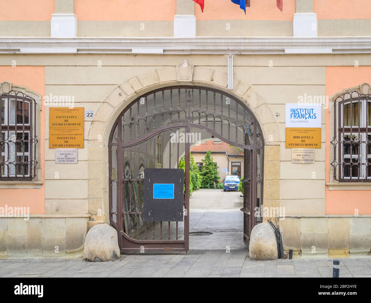 Cluj-Napoca, Romania - 15th May 2020: Entrance to the French Institute,  Faculty of European Studies, American Studies Library, European Studies  Librar Stock Photo - Alamy