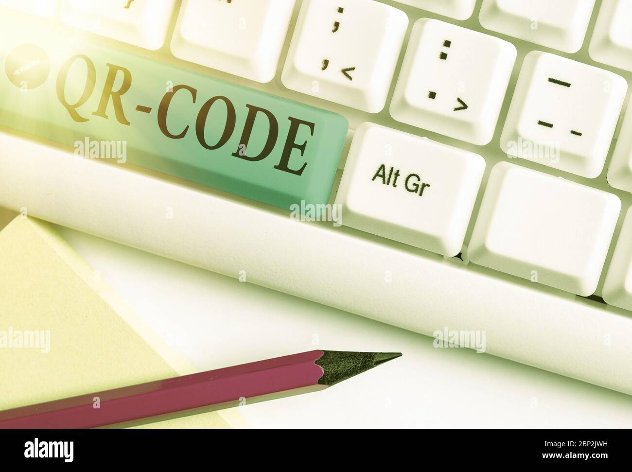 Conceptual hand writing showing Qr Code. Concept meaning the trademark ...