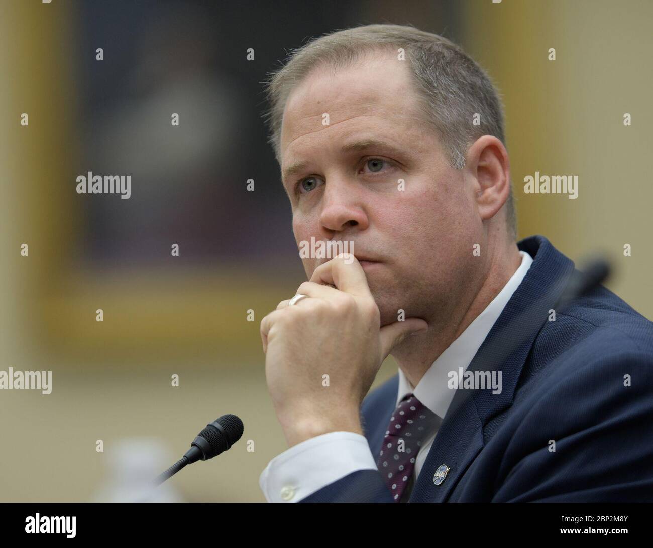 Hearing on James Webb Space Telescope  NASA Administrator Jim Bridenstine testifies before the House Committee on Science, Space, and Technology during a hearing on the James Webb Space Telescope, Wednesday, July 25, 2018 at the Rayburn House Office Building in Washington. Stock Photo