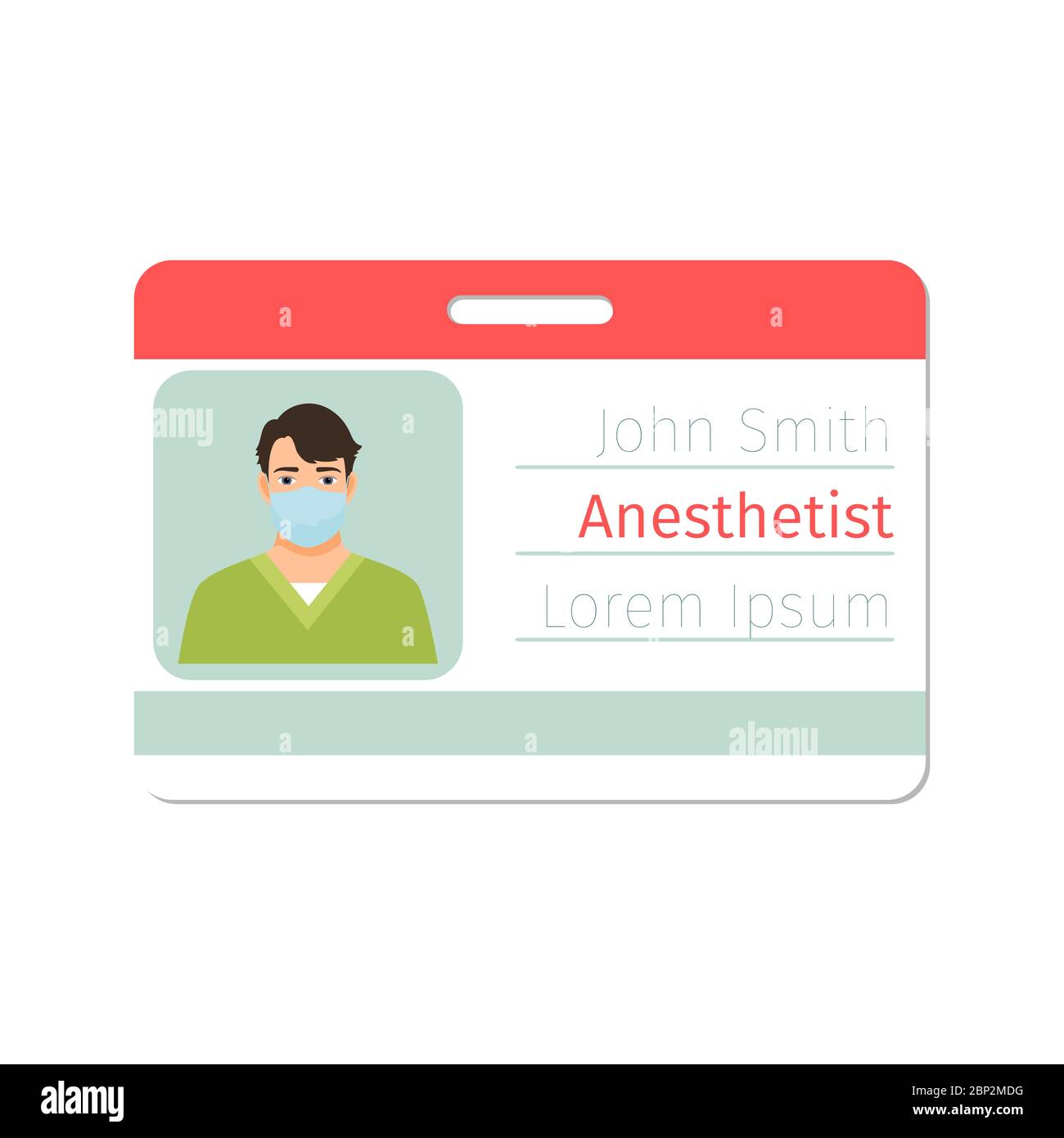 Anesthetist medical specialist badge template for game design or medicine industry. Vector illustration Stock Vector