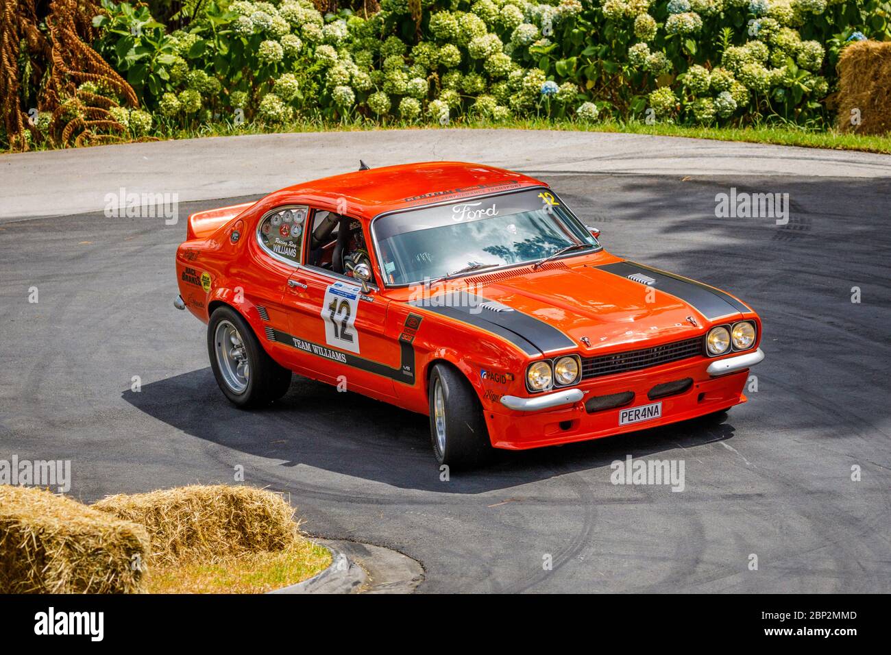 1970 Ford Capri Perana V8 with driver Racing Ray Williams. Engine is a Ford Winsor V8 giving 460hp. Stock Photo