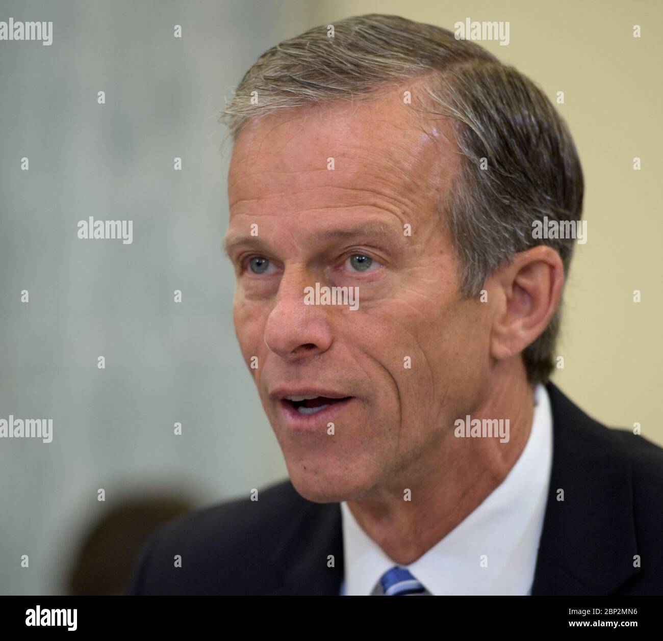 On August 23, 2018, Jim Morhard, nominee for Deputy Administrator of NASA, testified before the Senate Committee on Commerce, Science, and Transportation. U.S. Senator John Thune, the committee's chairman, questioned Morhard during the hearing held at the Russell Senate Office Building in Washington, D.C. Stock Photo