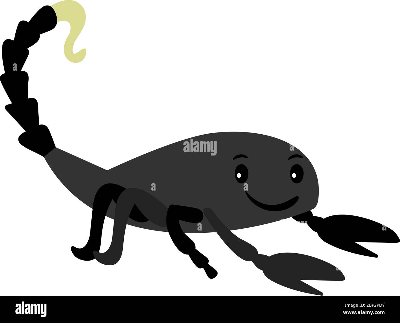 Scorpion smiling animal cartoon icon isolated on whie background, Scorpio vector illustration Stock Vector