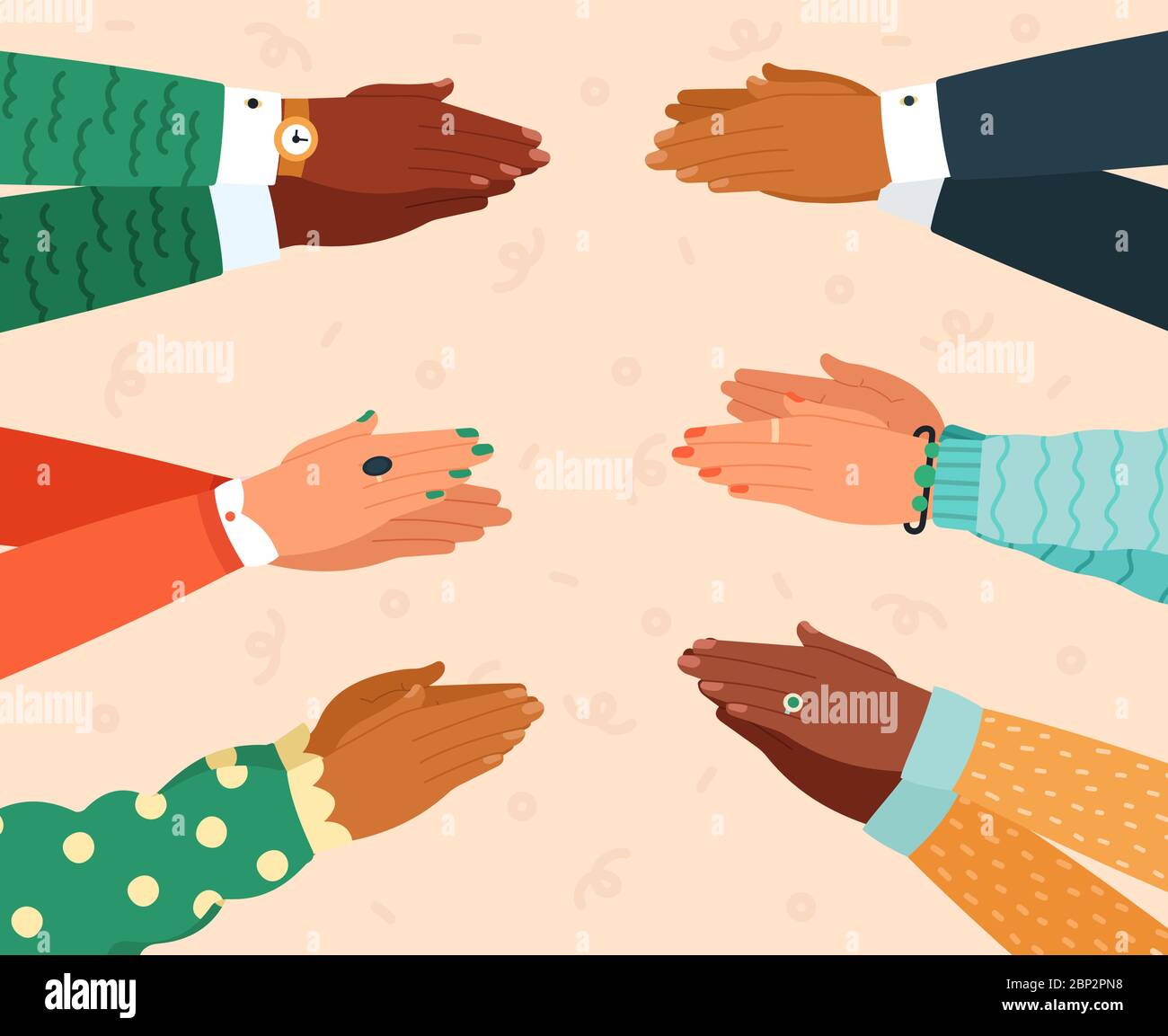 Clapping hands. Applauding hand, clapping congratulations applause, success cheering expression, hand clapping vector illustration Stock Vector