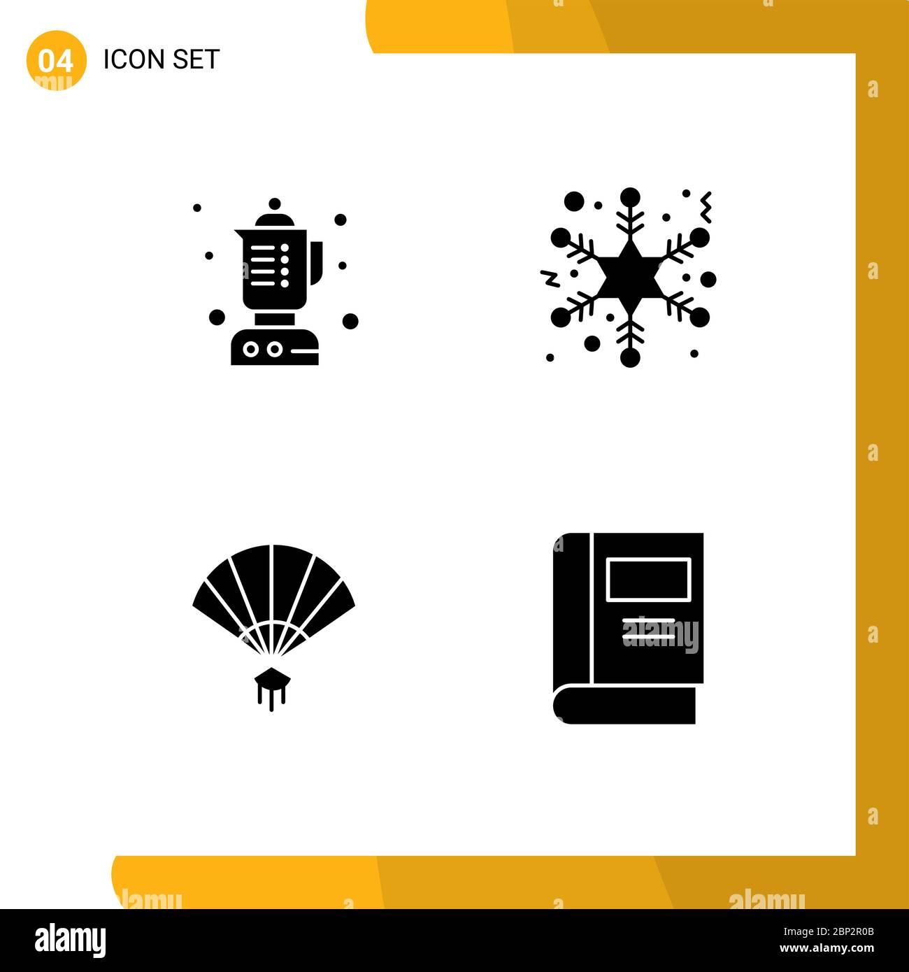 Pack Of 4 Creative Solid Glyphs Of Blender Chinese Flake Fan Education Editable Vector Design Elements Stock Vector Image Art Alamy
