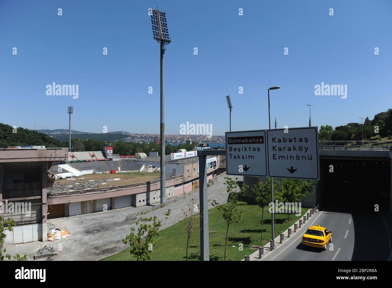Inonu Stadium, home of Besiktas is demolished in Istanbul, Turkey. Stock Photo