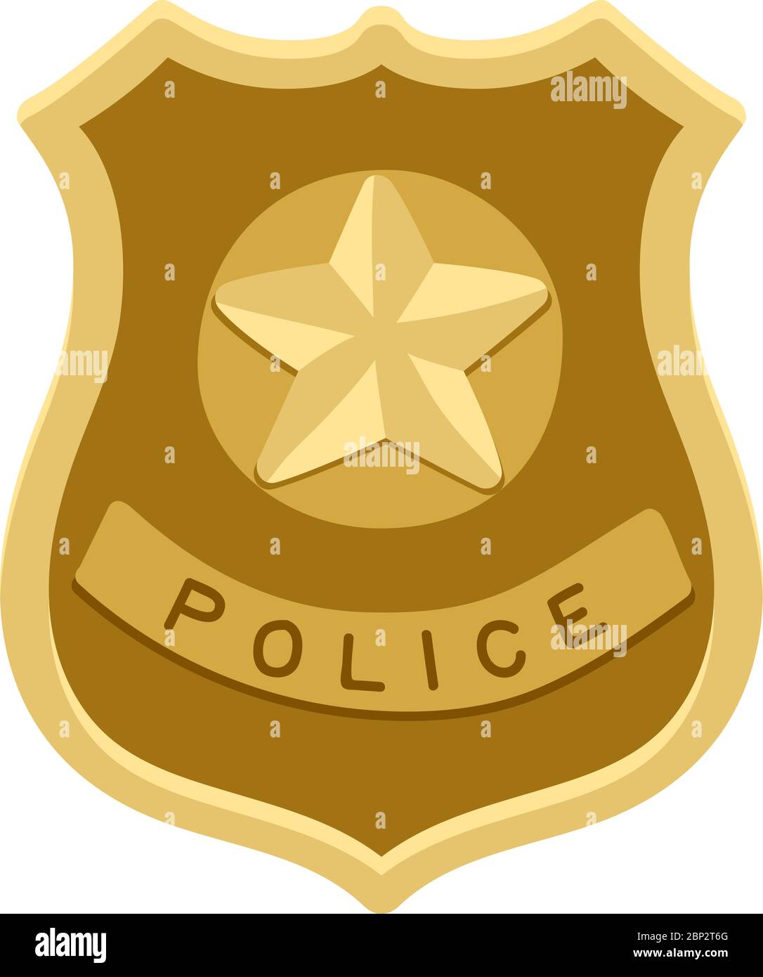 Police badge icon isolated on white background, vector illustration Stock Vector
