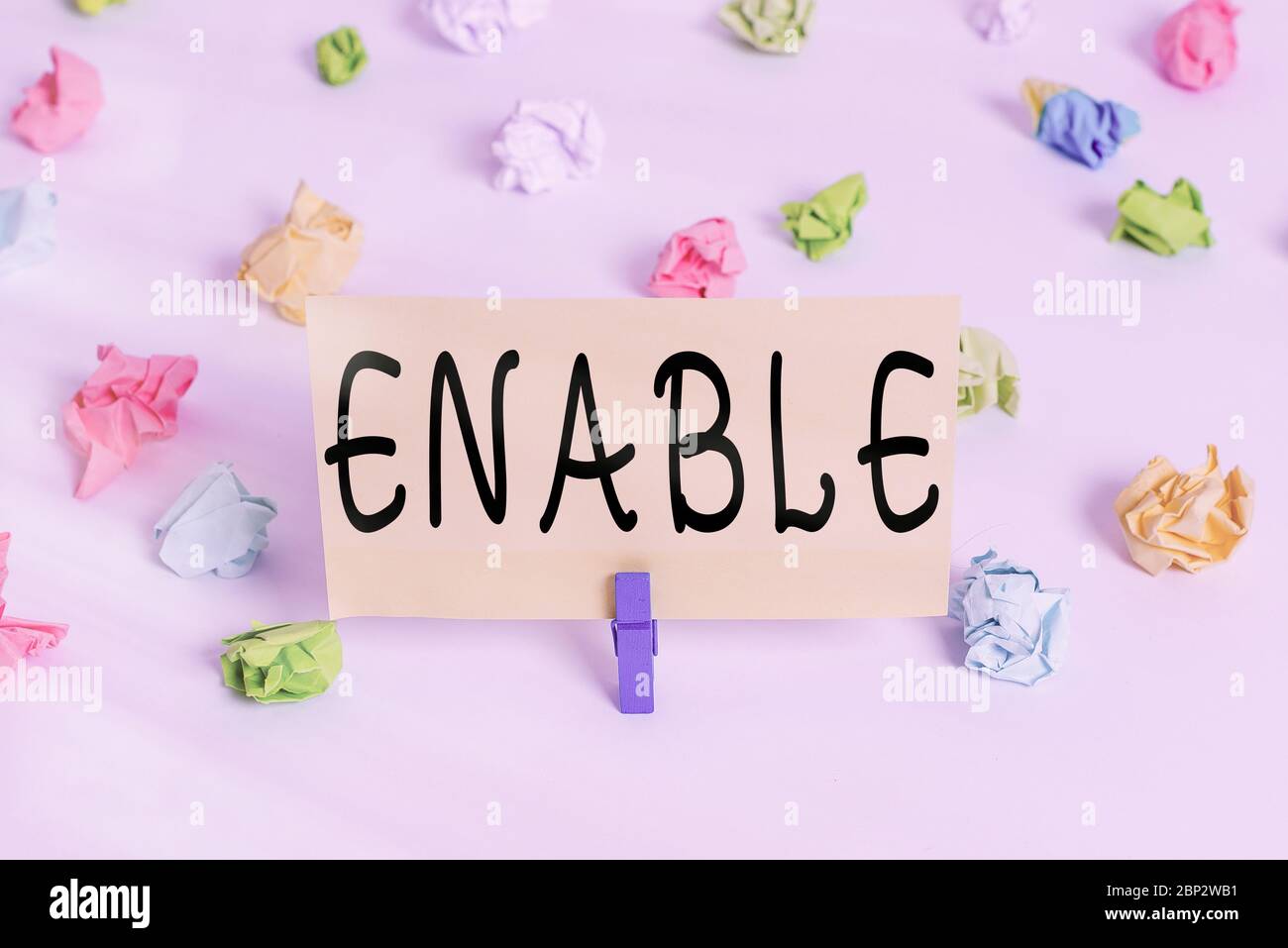 Conceptual hand writing showing Enable. Concept meaning give someone or ...