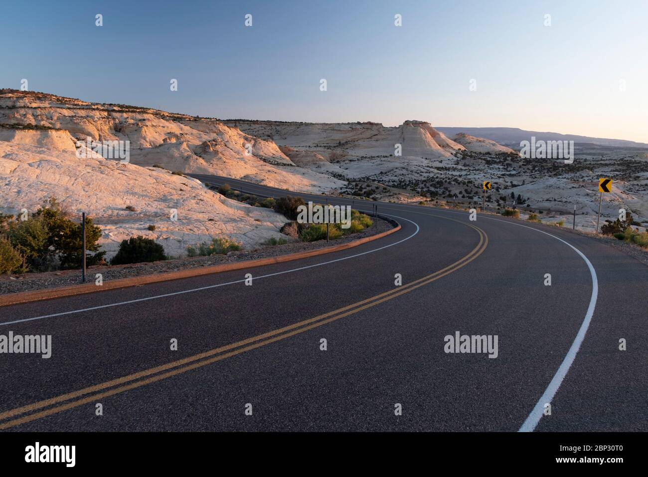 Twisting stretch of scenic highway 12 in Escalante, Utah Stock Photo