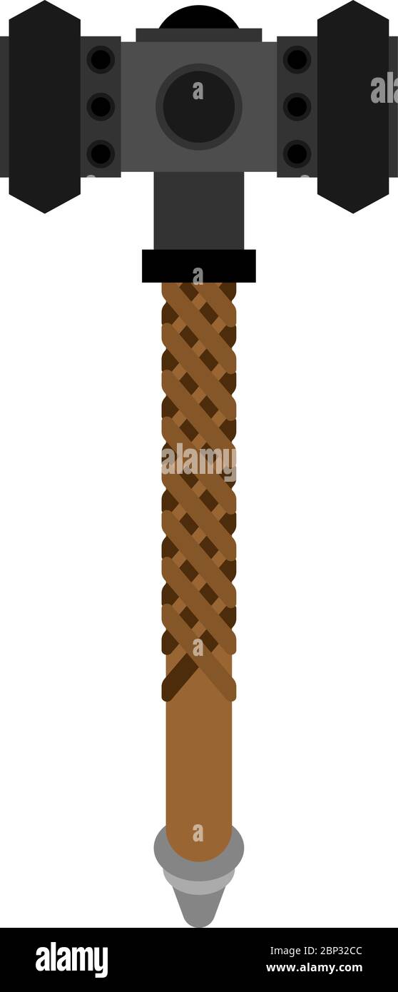 War hammer isolated. Battle Gnome Weapon. vector illustration Stock Vector