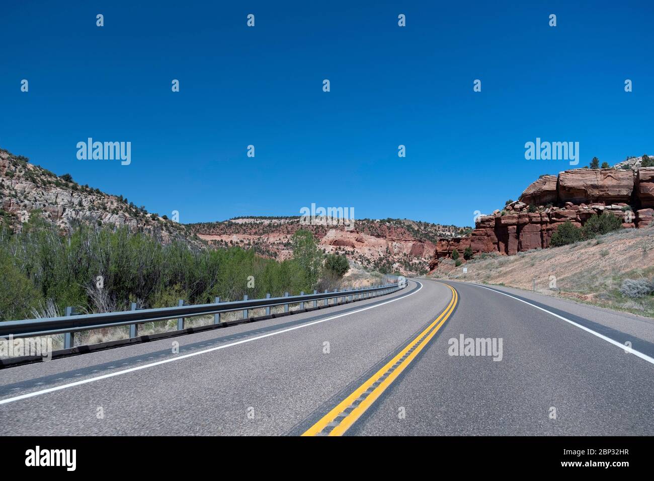 View of the landscape along Utah Highway 89 in Kane County, Utah Stock Photo