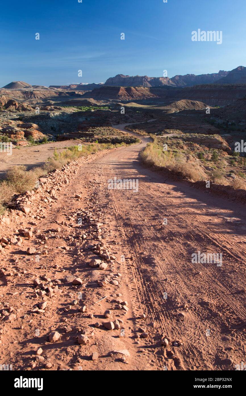 views along the Smithsonian Butte scenic back country byway dirt road in southern Utah near Rockville Stock Photo