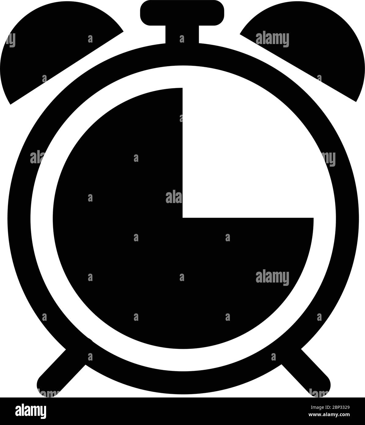 Alarm clock icon isolated on white background time sign vector Stock