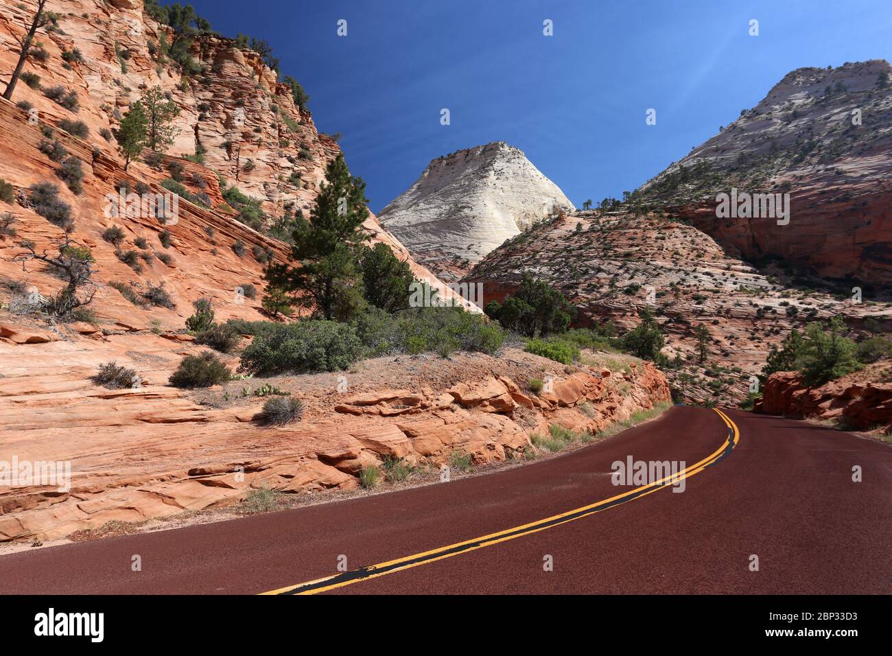 Views along the Zion Mt. Carmel Highway in Zion National Park Stock Photo Alamy