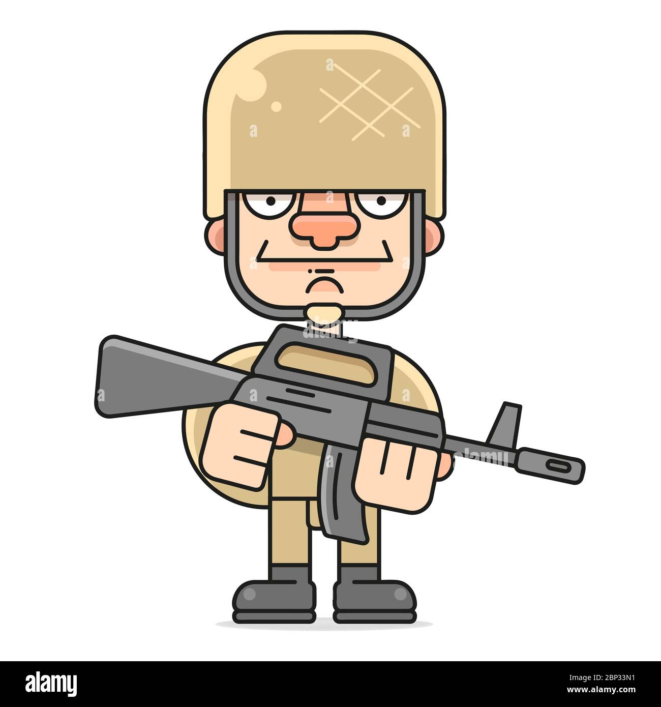 Profession: Soldier Vector Illustration On White Background For Your Design Stock Vector