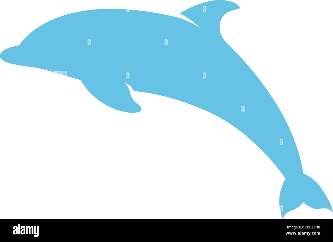 Blue dolphin icon flat vector icon isolated on white Stock Vector