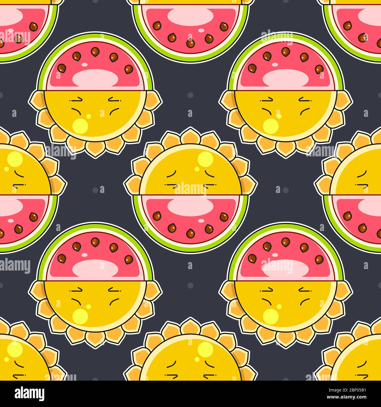 Seamless background with watermelon slices. Vector illustration. Summer ...