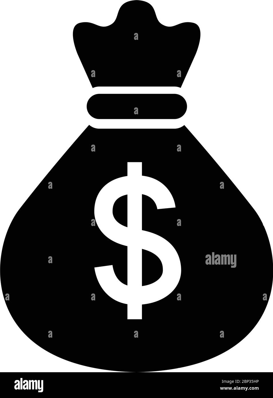 Money bag icon Black and White Stock Photos & Images - Alamy