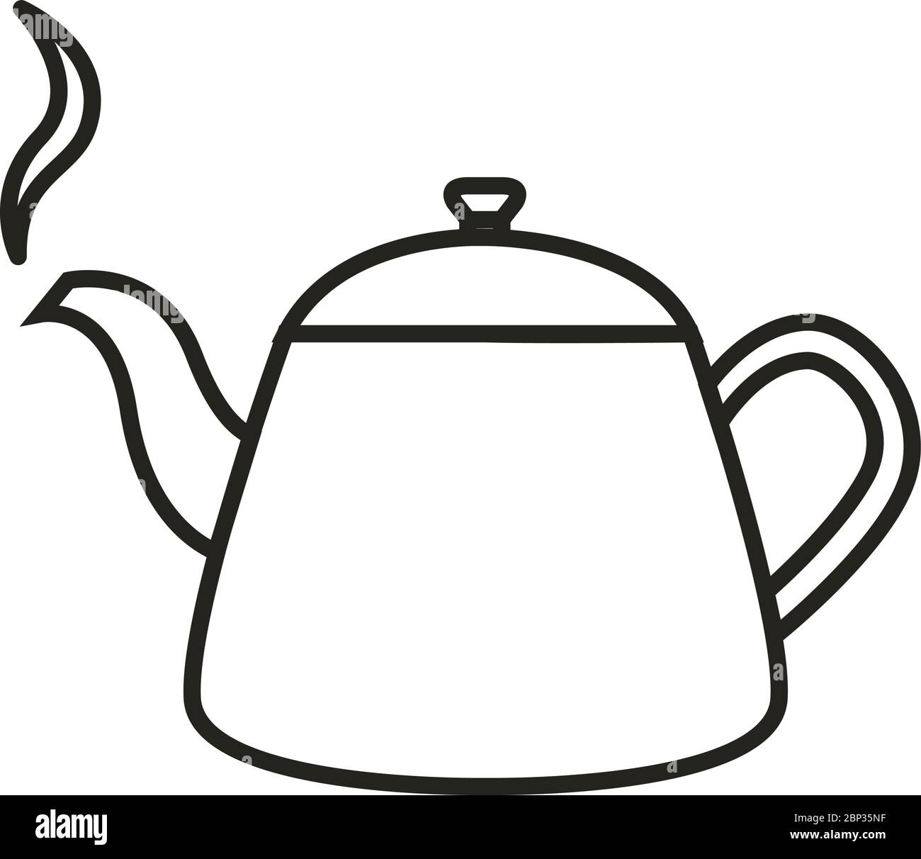 teapot kettle line icon isolated on white vector Stock Vector