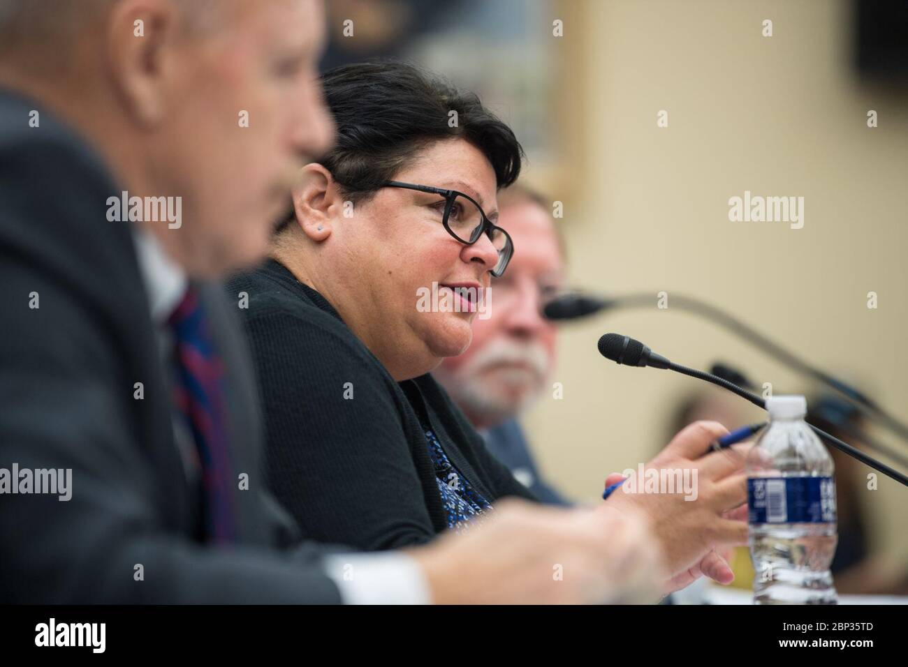House Hearing on Deep Space Exploration  Cristina Chaplain, director, Contracting and National Security Acquisitions, U.S. Government Accountability Office (GAO), testifies during a Space and Aeronautics Subcommittee of the House Science, Space, and Technology Committee hearing titled, “Developing Core Capabilities for Deep Space Exploration: An Update on NASA's SLS, Orion, and Exploration Ground Systems,&quot; Wednesday, September 18, 2019 at the Rayburn House Office Building in Washington. Stock Photo