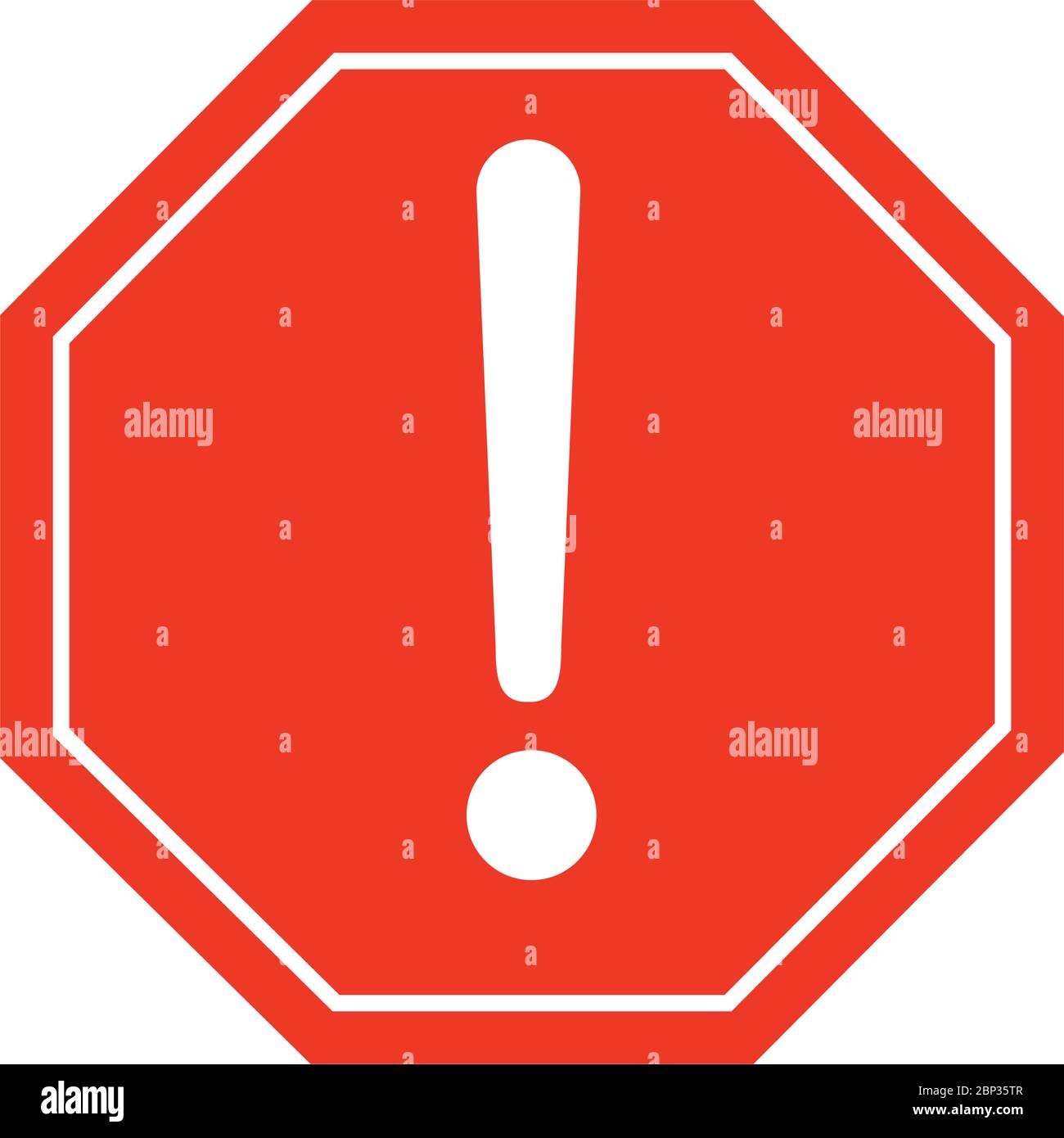 Warning sign red warning icon vector illustration isolated Stock Vector