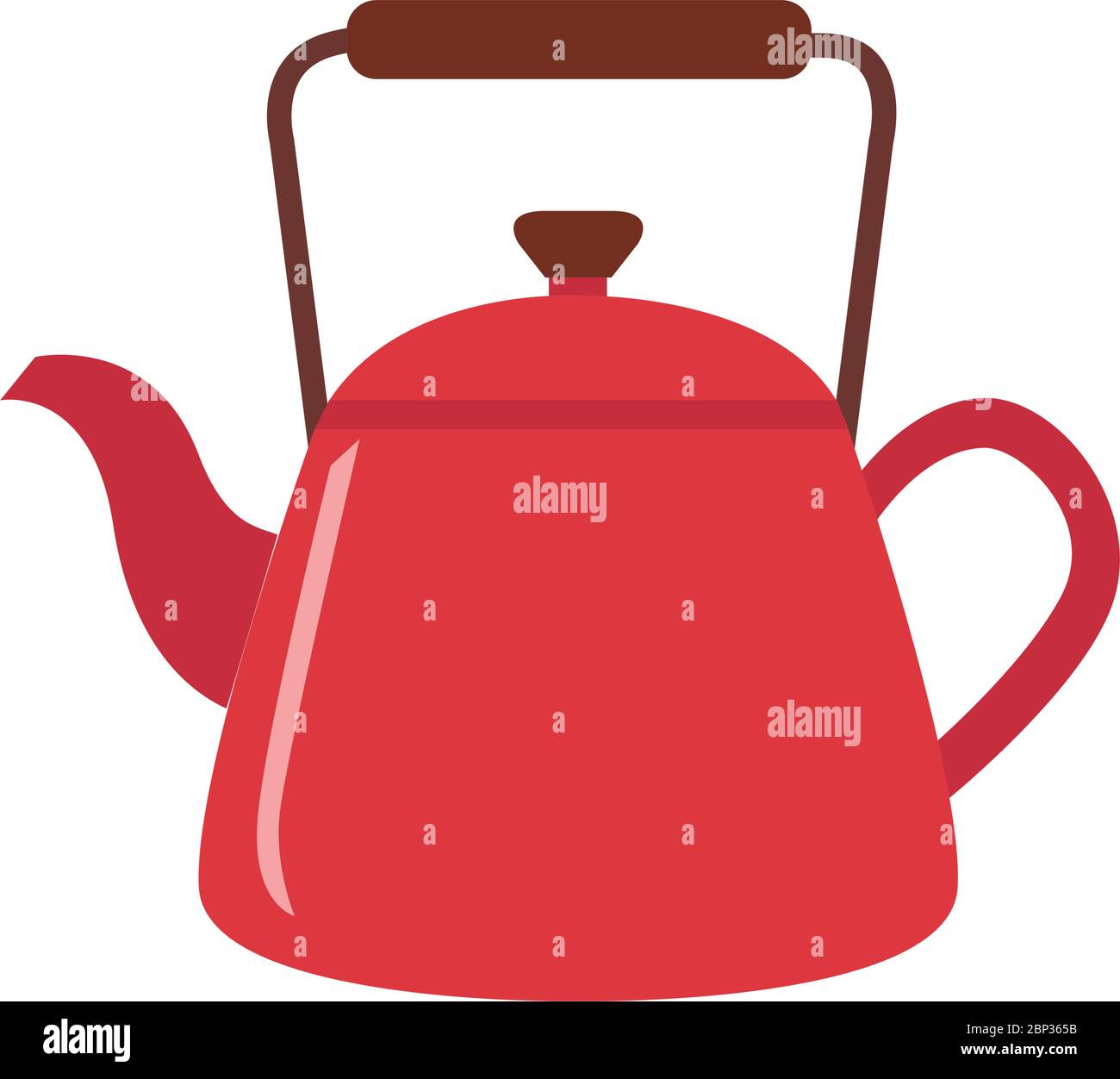 Kettle icon flat vector illustration isolated on white Stock Vector