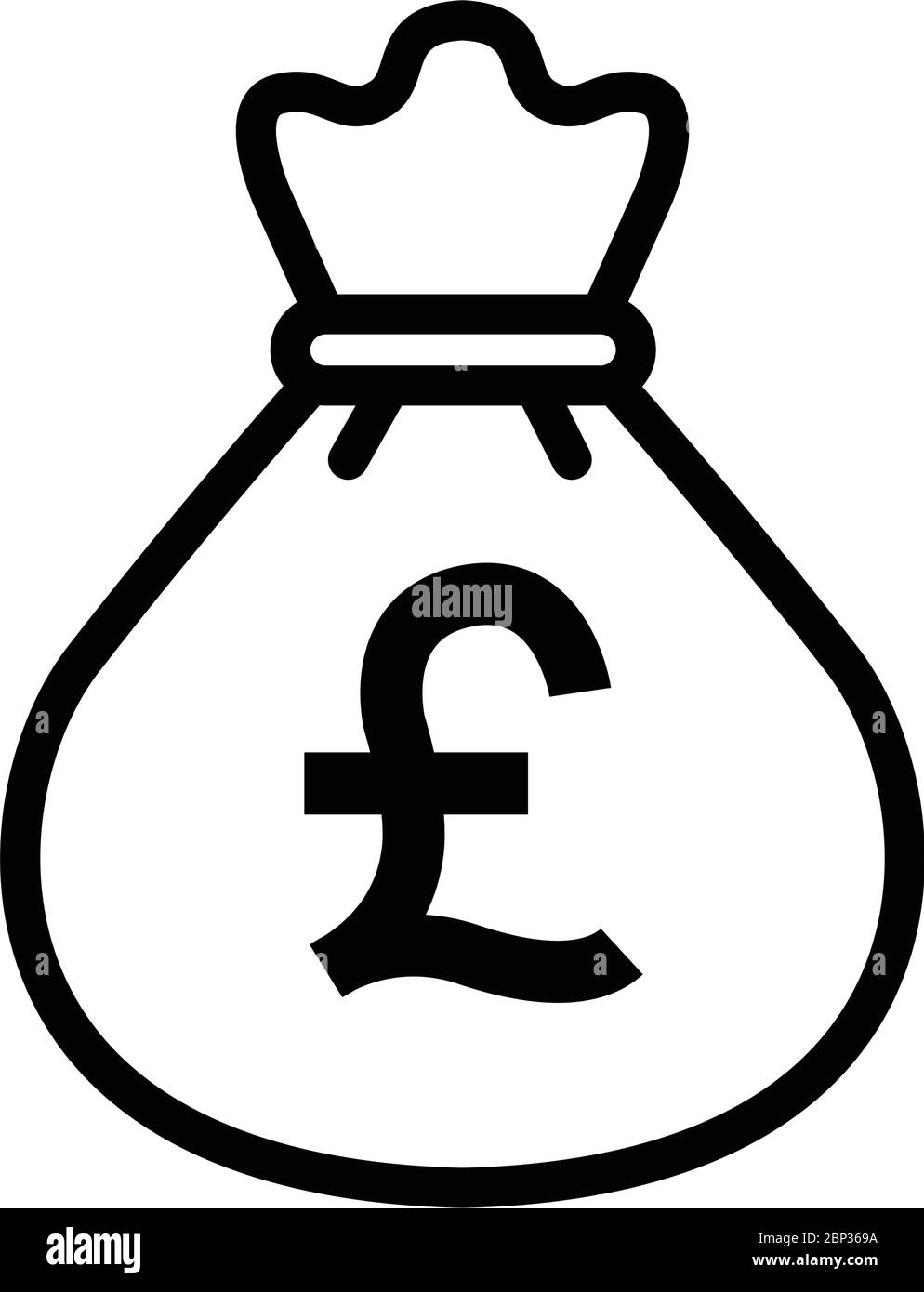 Money bag line icon vector flat isolated on white Stock Vector Image ...