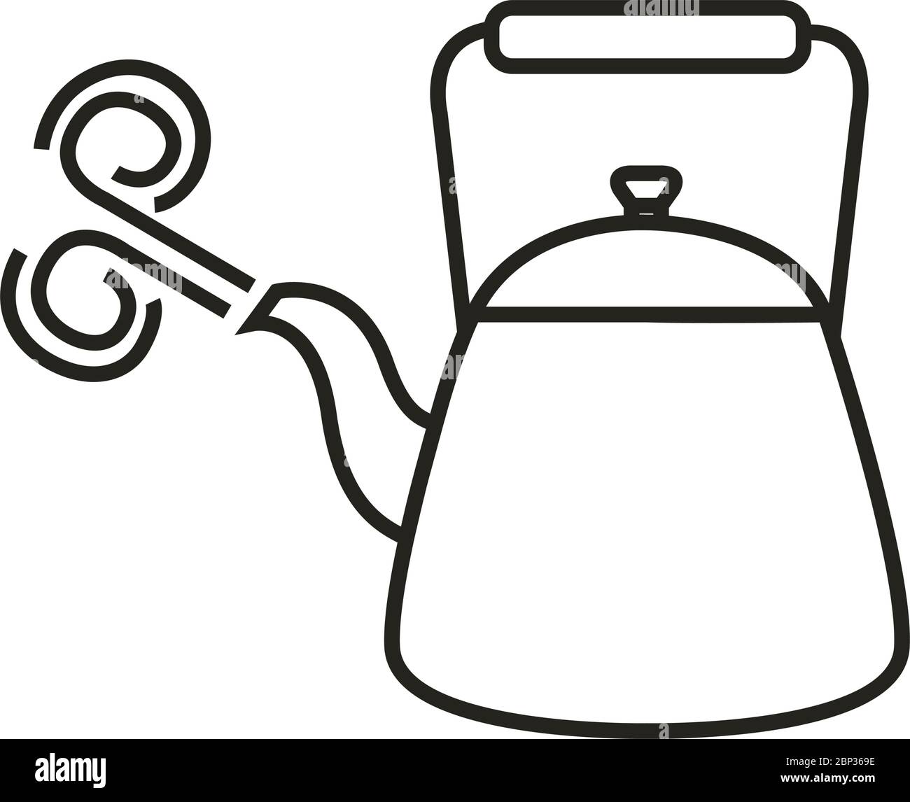 Teapot kettle line icon tea pot outline vector icon illustration Stock Vector