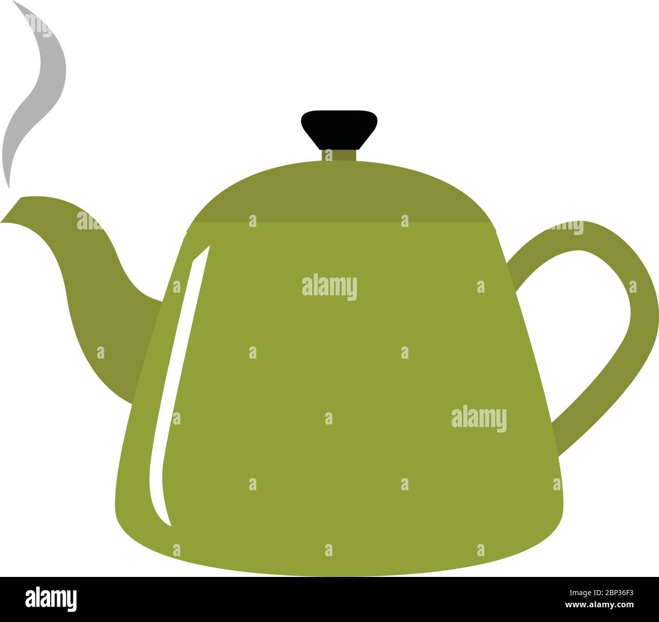 Kettle boils icon flat vector illustration isolated Stock Vector