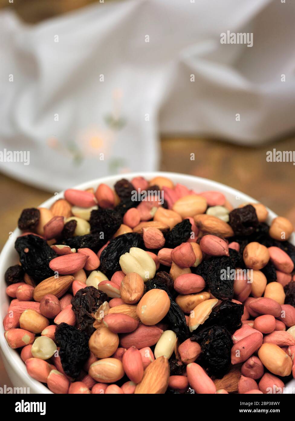 Mixed nuts (peanuts, walnuts and pecans) food close-up still-life Stock Photo