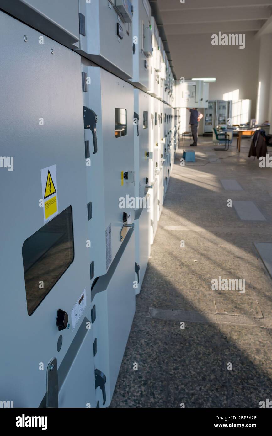 Switchyard Control Building Power plant switchyard protection and control cubicles compartment ...