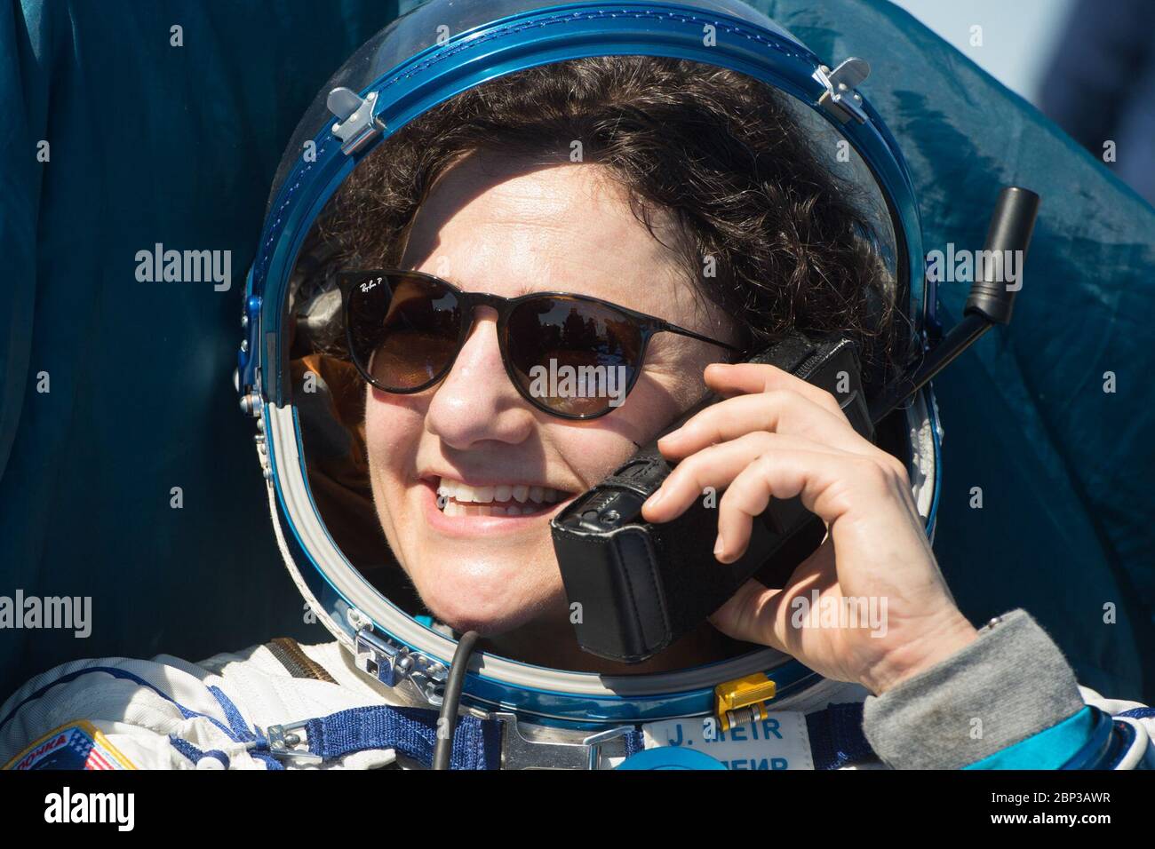 On April 17, 2020, Expedition 62 astronauts Jessica Meir, Andrew Morgan, and Oleg Skripochka successfully landed in Kazakhstan after completing their mission aboard the International Space Station. Meir and Skripochka spent 205 days in space, while Morgan spent 272 days. The landing took place near Zhezkazgan, Kazakhstan. Stock Photo
