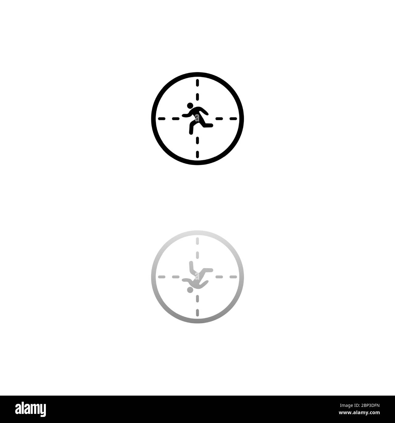 Crosshair. Black symbol on white background. Simple illustration. Flat Vector Icon. Mirror Reflection Shadow. Can be used in logo, web, mobile and UI Stock Vector