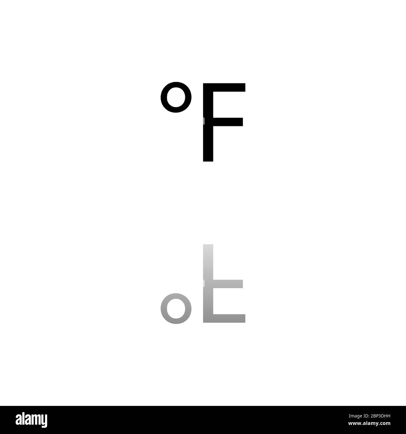 Fahrenheit. Black symbol on white background. Simple illustration. Flat ...