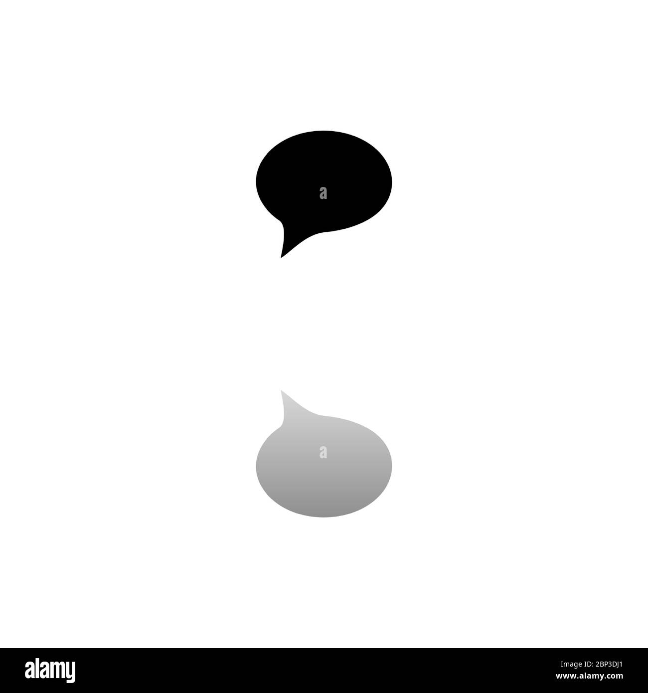 Bubble. Black symbol on white background. Simple illustration. Flat Vector Icon. Mirror Reflection Shadow. Can be used in logo, web, mobile and UI UX Stock Vector
