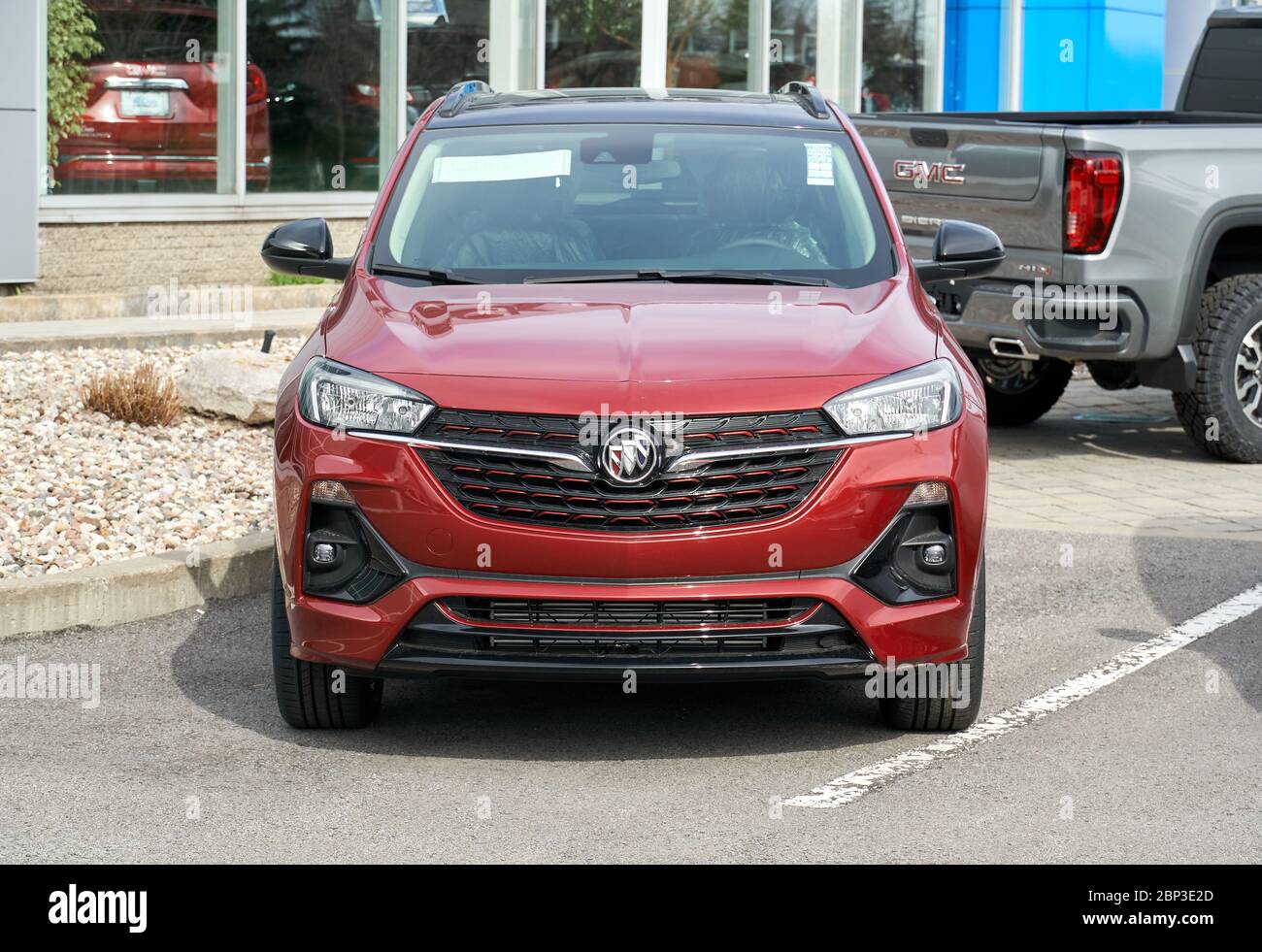 Montreal, Canada - May 2, 2020: Buick Encore 2020 car. Buick is a division of the American automobile manufacturer General Motors. Buick is positioned Stock Photo