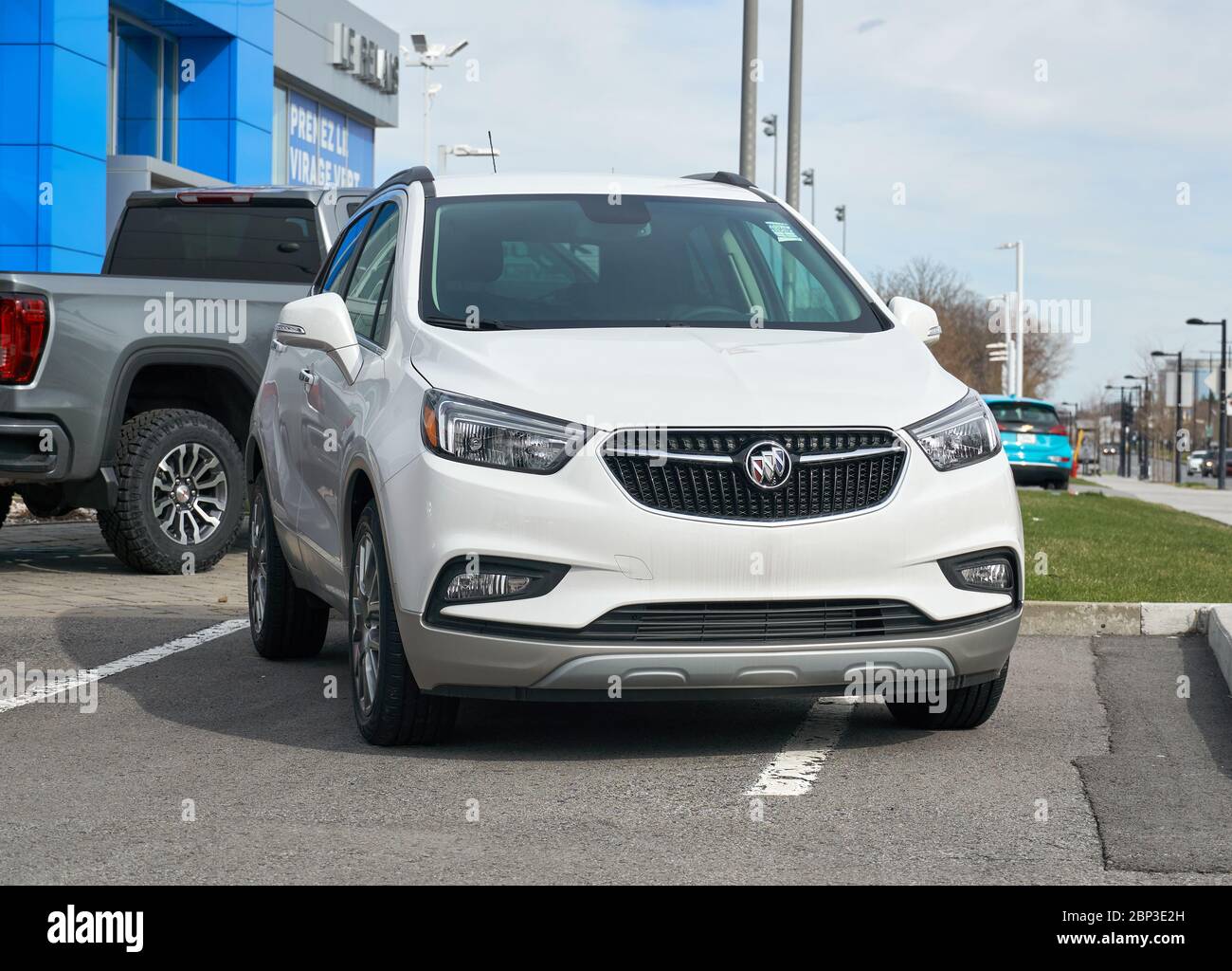 Montreal, Canada - May 2, 2020: Buick Encore 2020 car. Buick is a division of the American automobile manufacturer General Motors. Buick is positioned Stock Photo