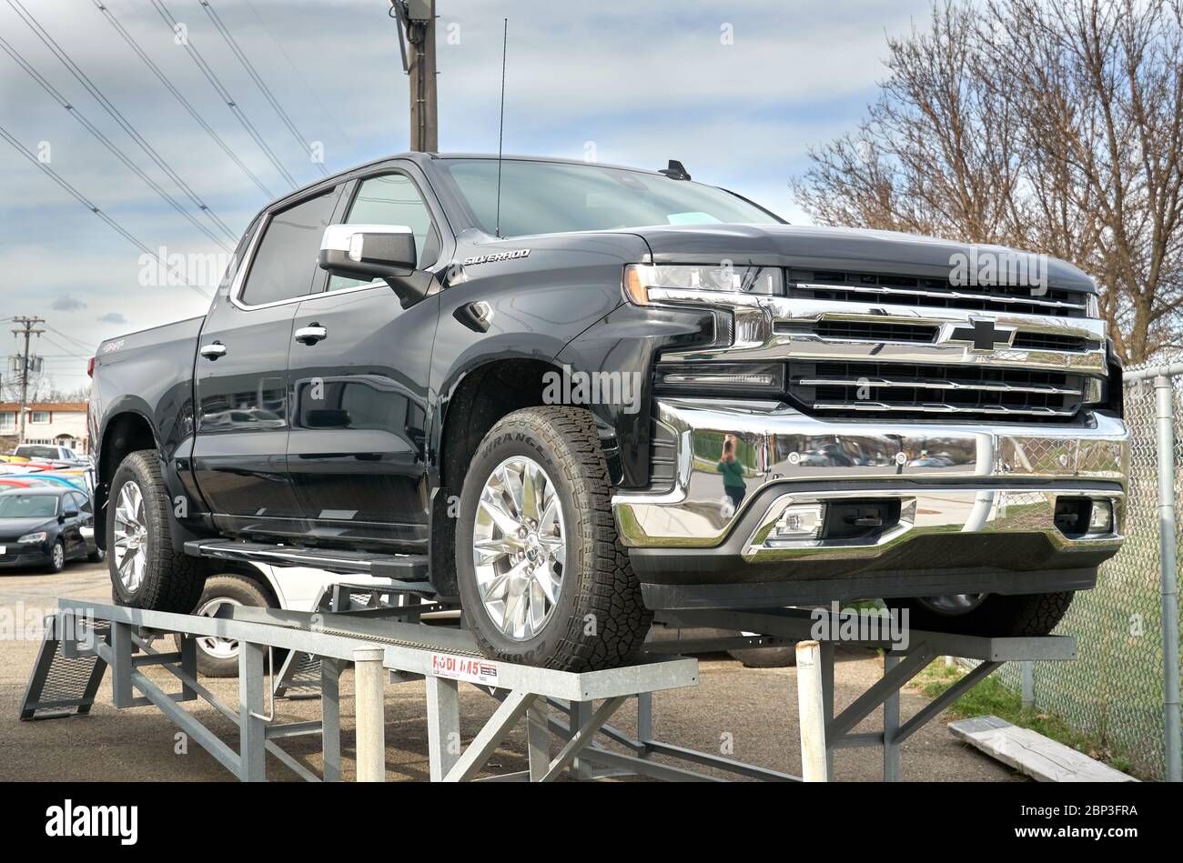 Montreal, Canada - May 2, 2020: Chevrolet Silverado car. Chevrolet colloquially referred to as Chevy and formally the Chevrolet Division of General Mo Stock Photo