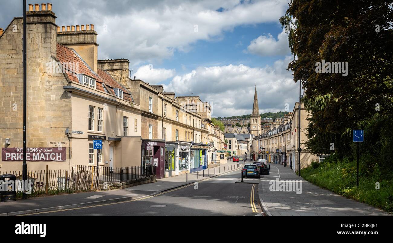 View looking down Claverton Street towards St Matts Church almost