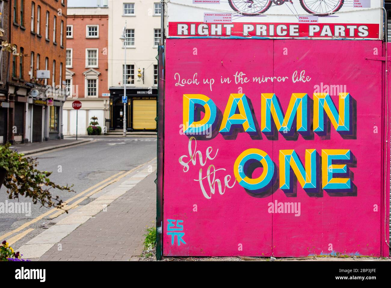 Dublin, Ireland. May 2020. Limited footfall and traffic in Dublin City Centre and shops and businesses closed due to Covid-19 pandemic restrictions. Stock Photo