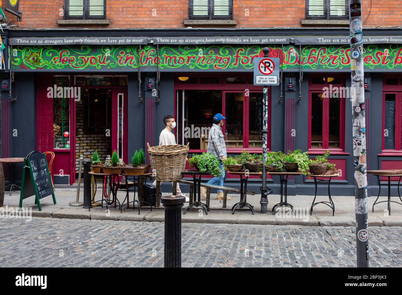 Dublin, Ireland. May 2020. Limited footfall and traffic in Dublin City Centre and shops and businesses closed due to Covid-19 pandemic restrictions. Stock Photo