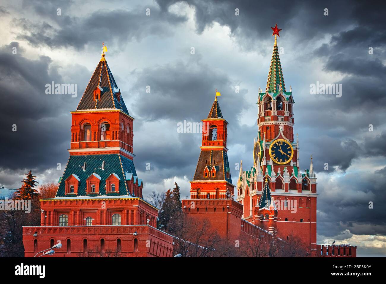 Moscow Kremlin at stormy day Stock Photo