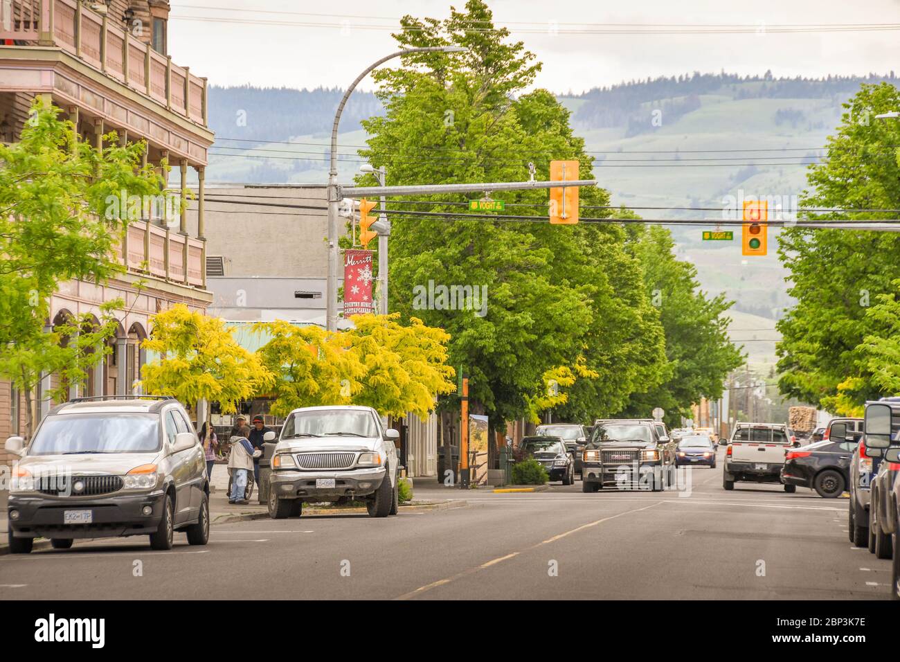 MERRITT, BRITISH COLUMBIA, CANADA JUNE 2018 Main shopping street in